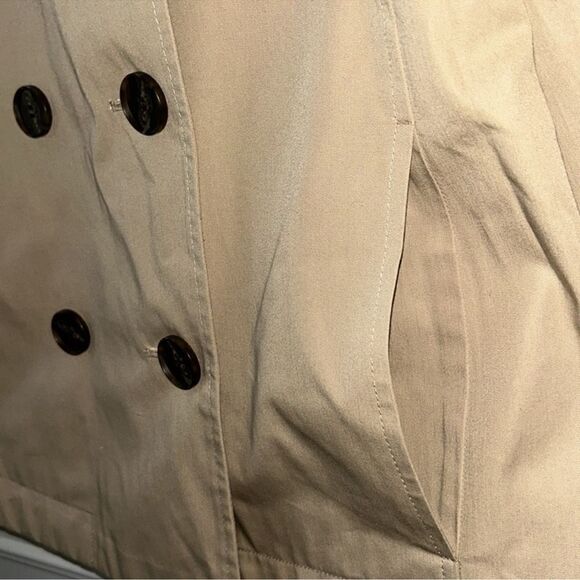 Loft Tan Short Cotton Trench Coat(Size 10) - Picture 8 of 9